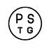 円形の枠内にP・S・T・Gの四文字が配置されたPSTGマーク