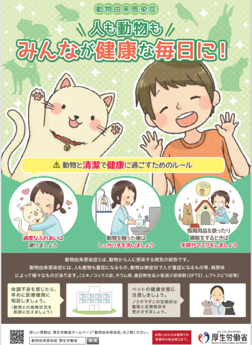 動物由来感染症 人も動物も みんなが健康な毎日に!のチラシ