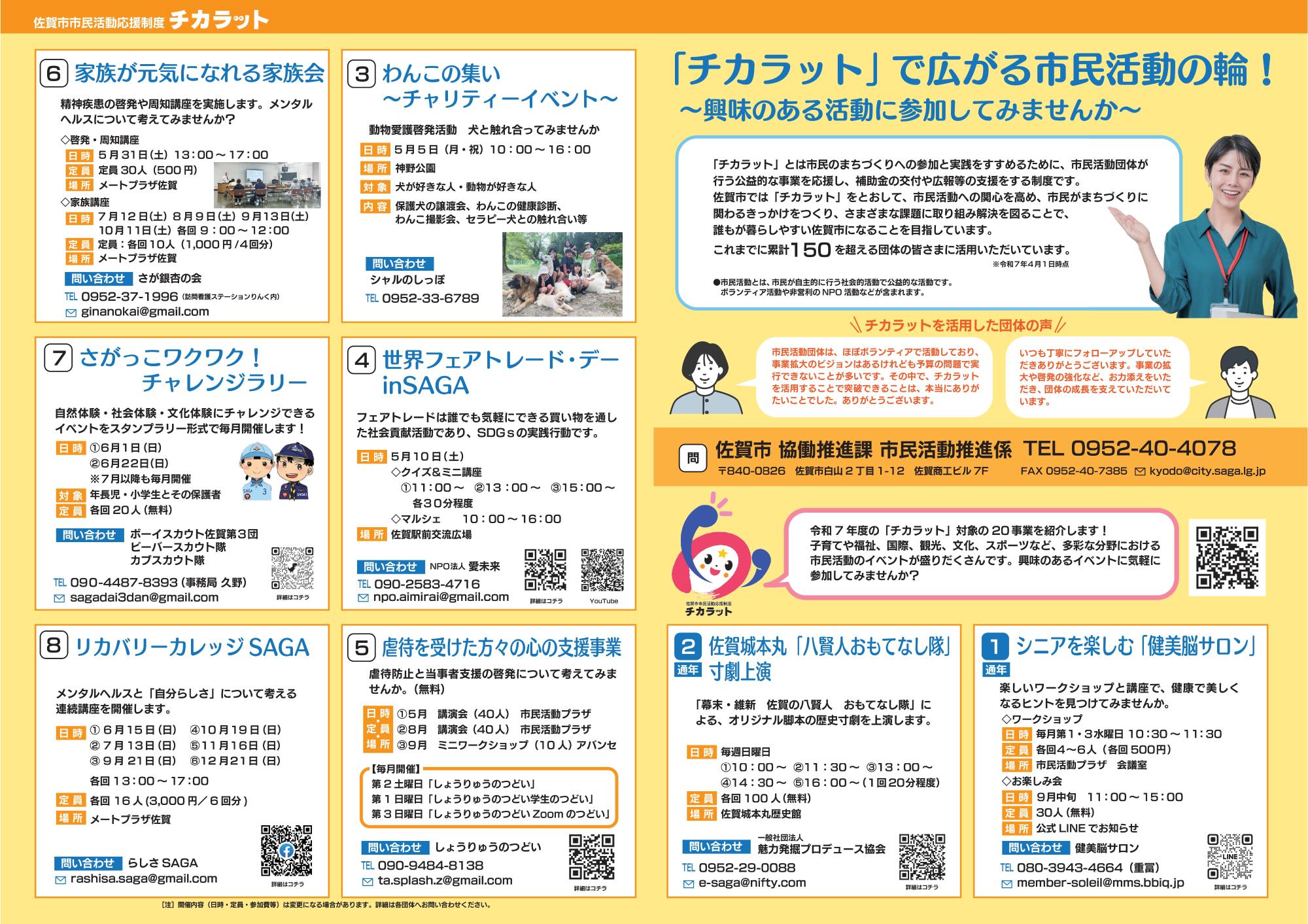 令和7年度チカラット事業一覧1枚目