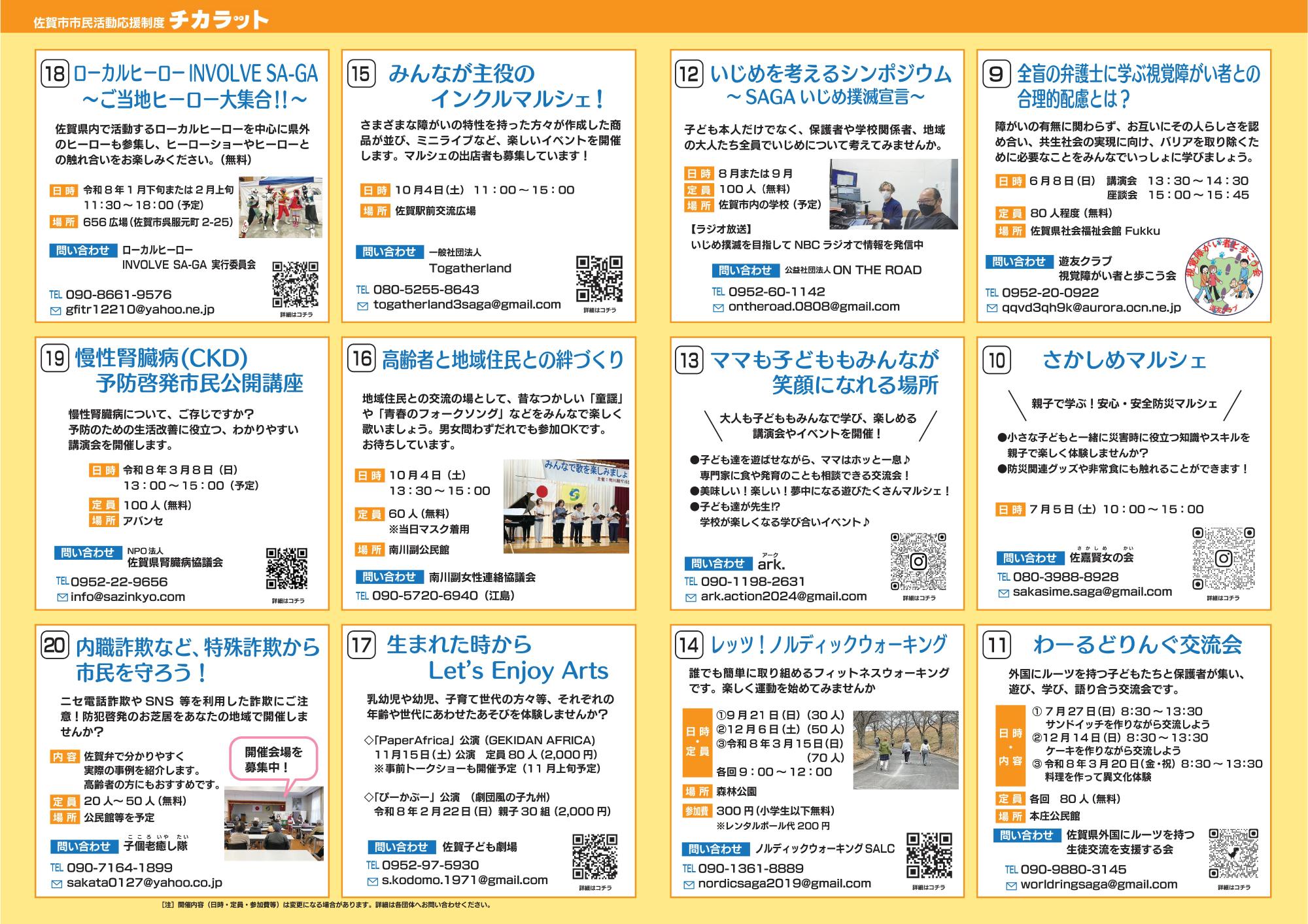 令和7年度チカラット事業一覧2枚目