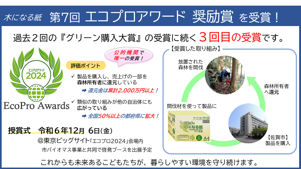 木になる紙 第7回エコプロアワード奨励賞を受賞!リーフレット
