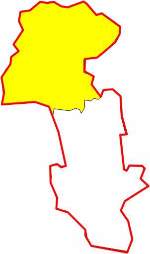 都市計画区域を黄色で示した地図