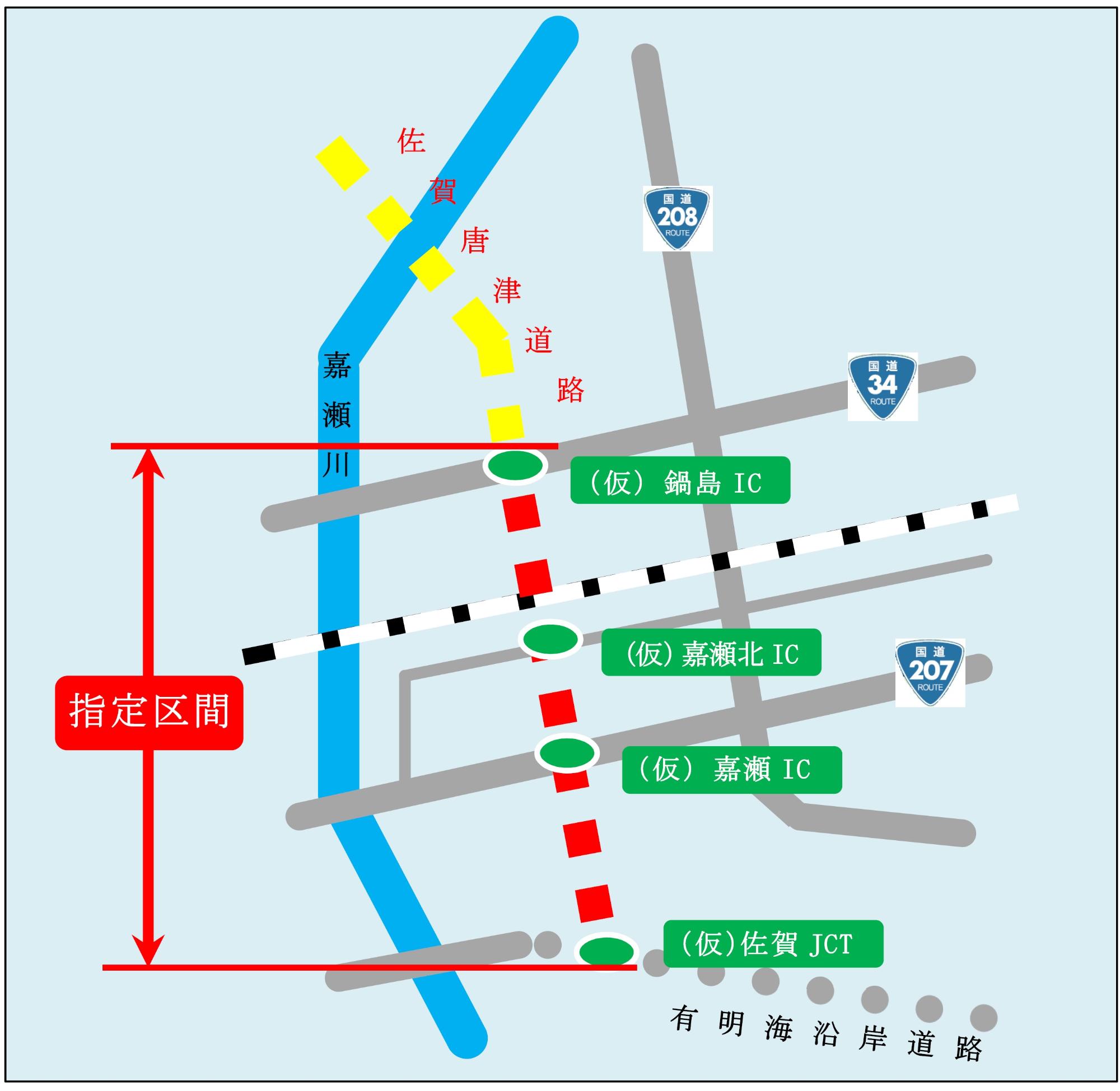 指定区域図が赤い線で示された地図