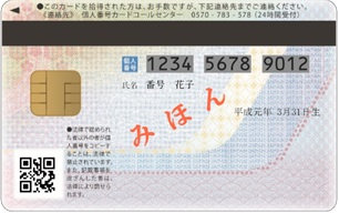 マイナンバーカード裏画像