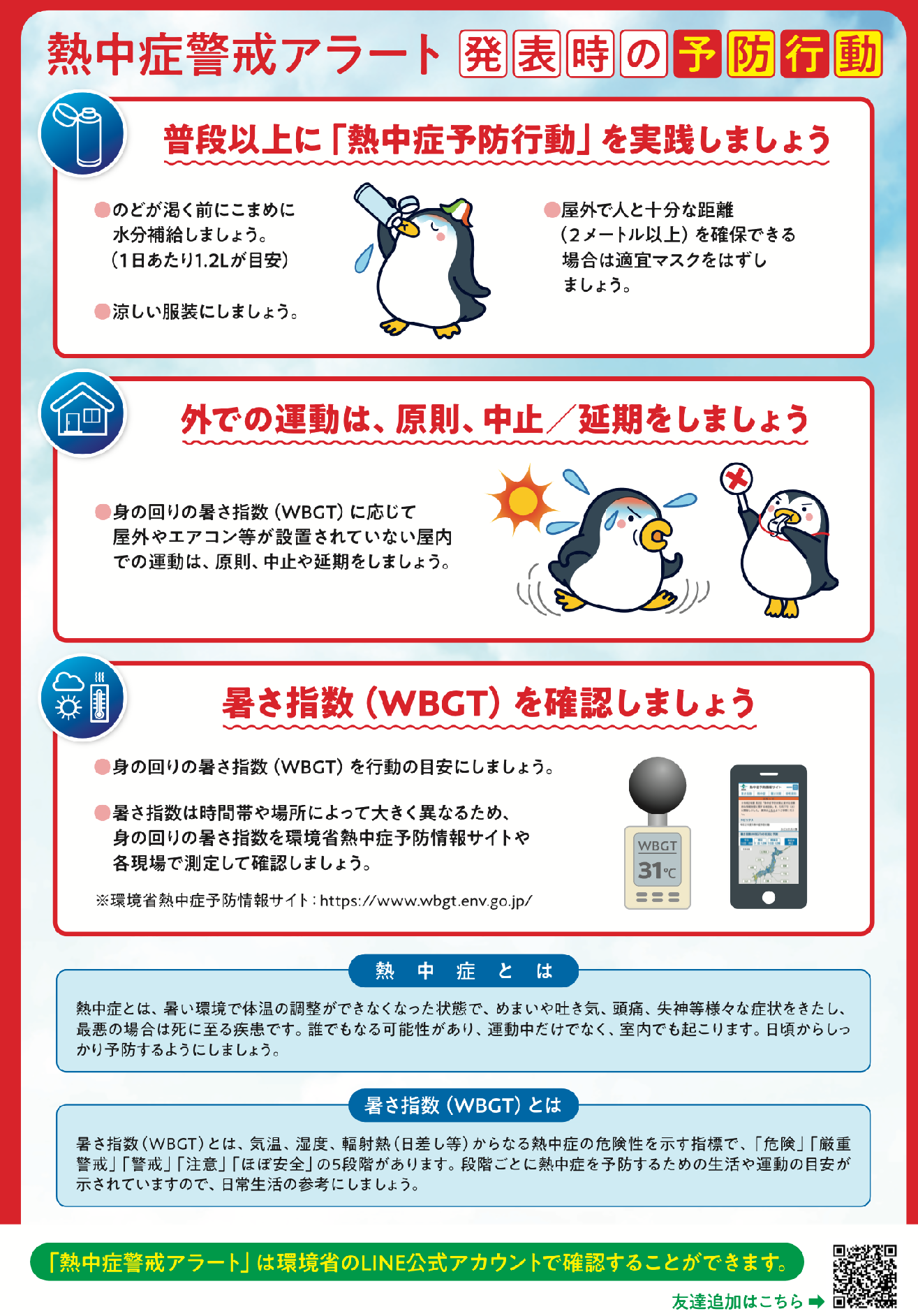 熱中症警戒アラート発令時の予防行動のチラシ2枚目