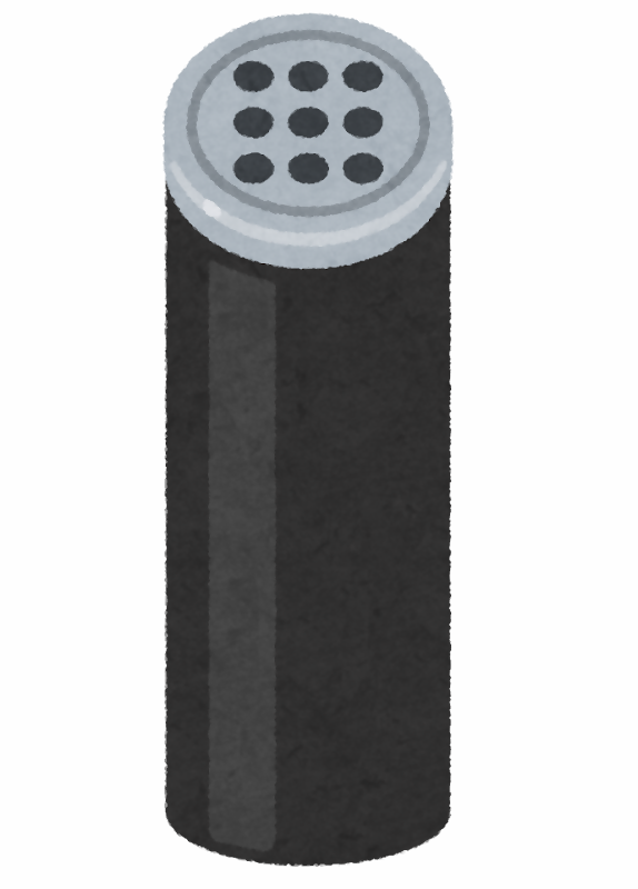 黒い筒状の灰皿のイラスト