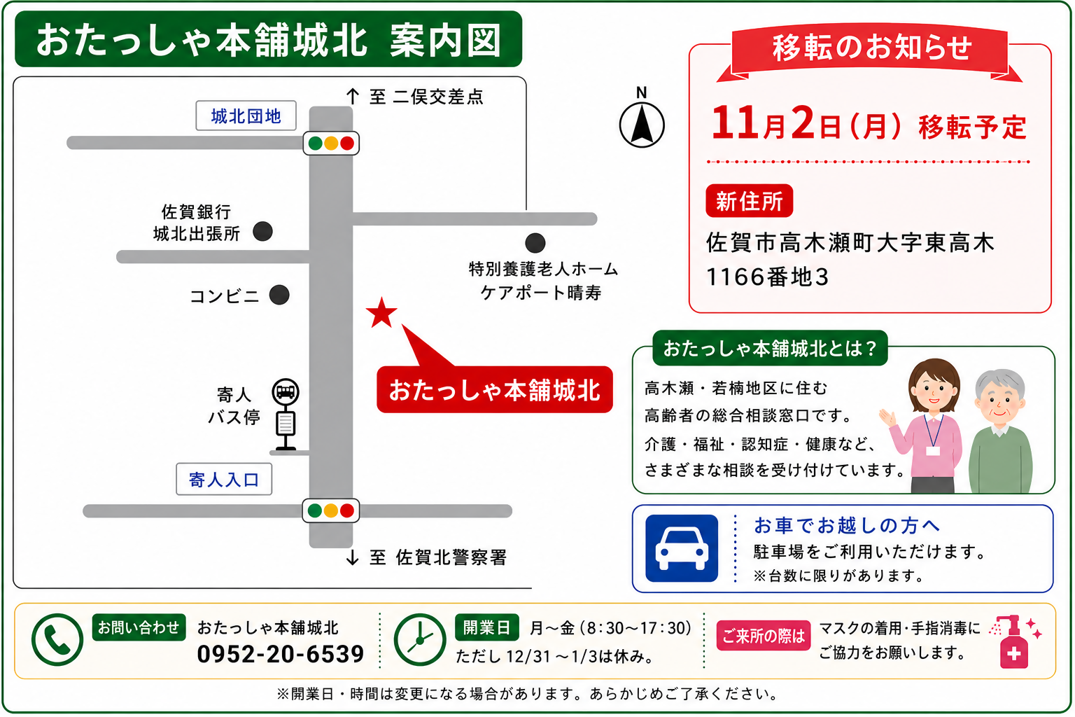 おたっしゃ城北までの道のりを示した地図
