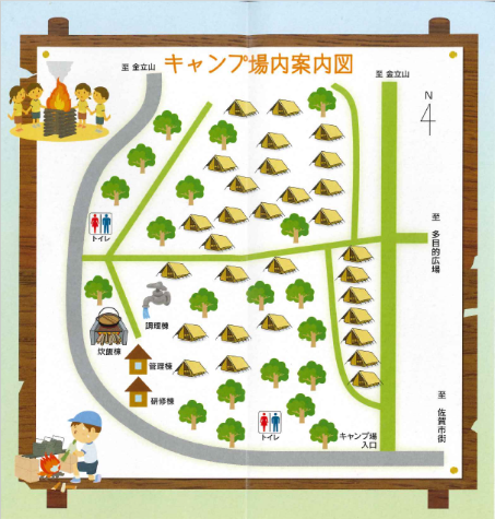 金立教育キャンプ場の場内案内図